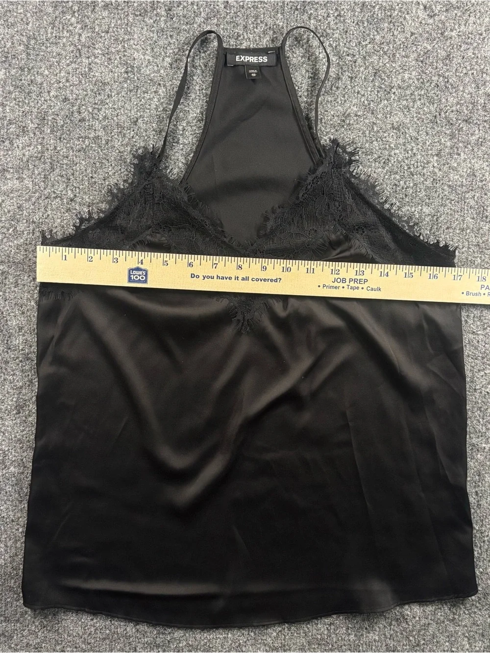 Express Black Satin Lace-Trim Camisole